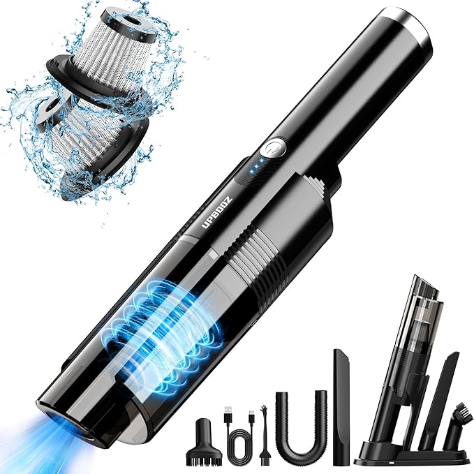 Handheld Vacuum Cordless,10KPA Powerful Suction Car Vacuum with 2-Speed, Vacuum Cleaner with Charging Dock, Portable Lightwei