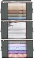 Large Storage Bags, 3 Pack Clothes Storage Bins Foldable Closet Organizers Storage Containers with Durable Handles Thick Fabr