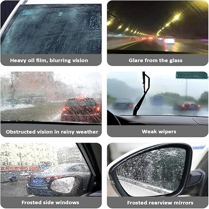 Film Cleaning Brush: Rain Vision Coating, Automotive Glass Polishing Cleaner, Portable Window Stain Remover Tool, PA Cleaning