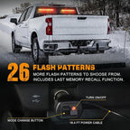 XRIDONSEN 2 in 1 Amber Red Traffic Advisor Light Bar 144 LED Warning Safety Interior Front/Rear Emergency Dash Windshield Strobe Lights for Firefighter Construction Vehicles Trucks Car (2x17.7 inch)