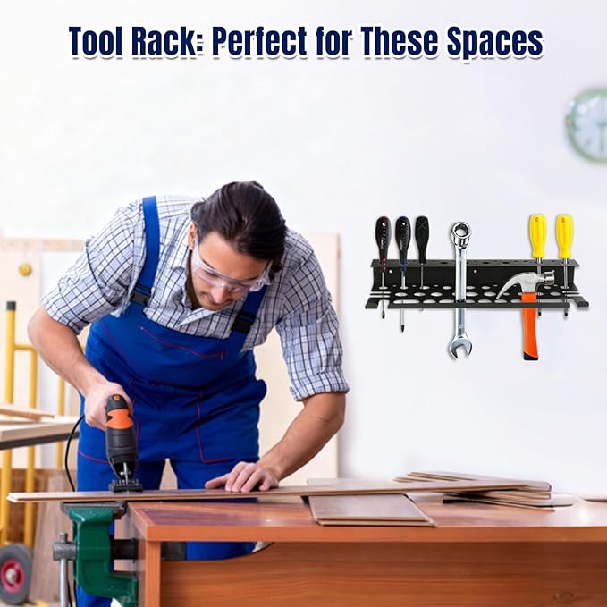 Screwdriver Organizer Wall Mount for Pliers, Screwdrivers, Garage Workshop Storage, Stores up to 43 Pliers or Small Tools, Id