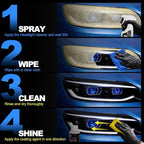 Advanced Car Headlight Restoration Kit: Erase Yellowing & Oxidation Restores Clarity with Long-Lasting UV & Hydrophobic Ceram