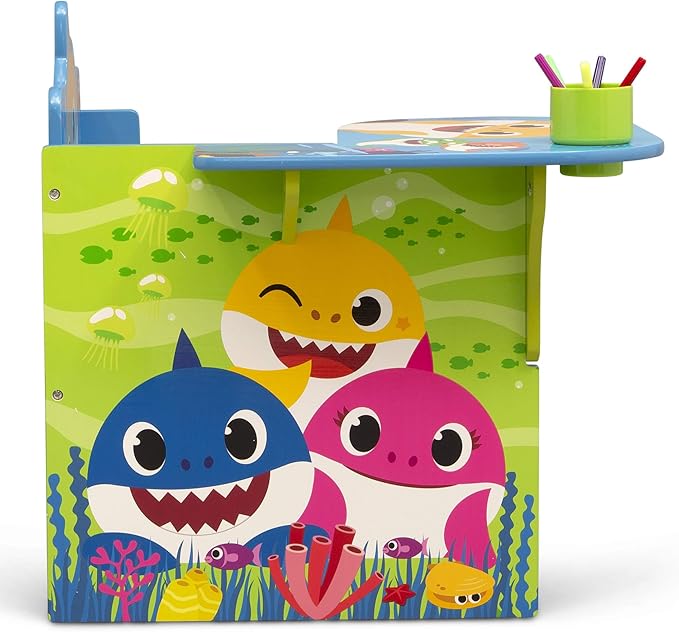Baby Shark Chair Desk with Storage Bin - Ideal for Arts & Crafts, Snack Time, Homeschooling, Homework & More by Delta Childre