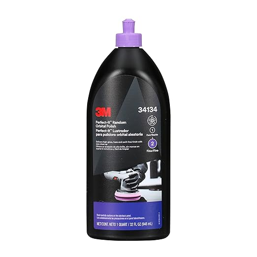 3M Perfect-It Random Orbital Polish, 34134, 1 Quart, Fast Cutting Polisher for Automotive Buffing & Polishing, High-Gloss Finish