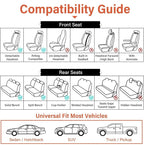 Coverado Car Seat Covers Full Set, Waterproof Nappa Leather Seat Covers for Cars, Universal 5 Seats Car Seat Covers, Front an