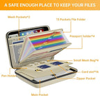 DocSafe Fireproof File Organizer with Lock, Hard-Shell Case Fireproof Document Box with 13 Pocket Accordion File Folder, Port