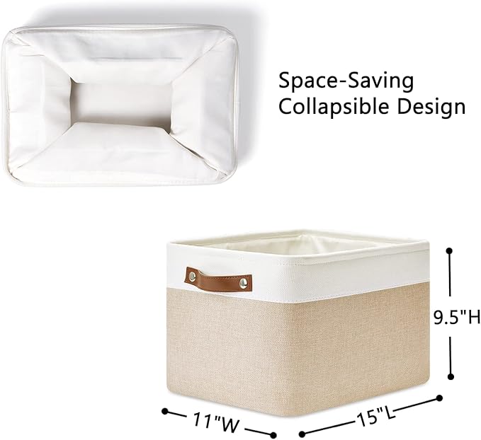 DULLEMELO Fabric Storage Bins for Laundry, Home, Foldable Storage Baskets for Shelves, Toys, Collapsible Storage Bins for Off