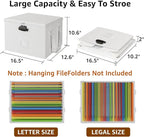 ROSONG Fireproof Document Box File Organizer - Waterproof Locking Filing Portable Storage Box with Handle for Hanging Letter/