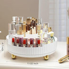 Anyoifax Makeup Perfume Organizer Tray with Divider 360 Degree Rotating Lazy Susan Skincare Lotion Organizer Spinning Cosmeti