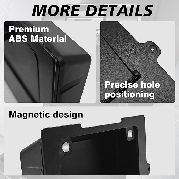 Muslogy Center Console Hidden Organizer Compatible with 2024 2025 2026 Toyota Tacoma Accessories Magnet Armrest Hidden Storage Box Middle Console Insert Secret Organizer Compartment ABS Material
