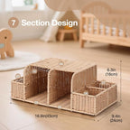 Diaper Caddy Organizer, Hand Rattan Nursery Storage Basket for Baby Essentials, Baby Changing Table Organizer Perfect Nursery