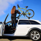 TOOENJOY Universal Fit Car Door Step, Foldable Roof Rack Door Step Up on Door Latch, Both Feet Stand Pedal Ladder, Easy Access to Rooftop for Most Car, SUV, Truck(Orange)