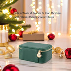 VLANDO Travel Jewelry Box Organizer – Portable PU Leather Jewelry Case with 6/8/12 Zippered Pouches, Compact Storage for Earr