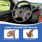 Steering Wheel Trim Cover Compatible with Chevy Silverado/Tahoe/Suburban/Avalanche/Escalade/GMC-Yukon/GMC-Sierra 2007-2013, Wood Grain
