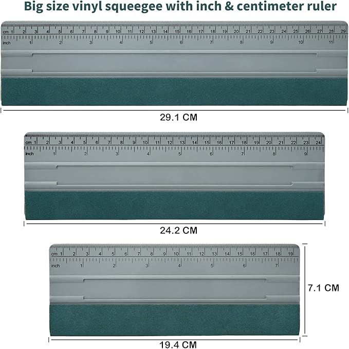 EHDIS Large Vinyl Squeegee Window Tint Tool 3PCS Big Size Felt Edge Wrap Scraper for Vinyl Graphic Decal Car Wrapping Applicator Wallpaper Smoothing (Grey)