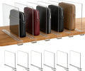 6 Pack Shelf Divider for Closet Acrylic, Clear Purse Organizer for Closet Perfect for Sweater, Shirts, Handbags in Bedroom an