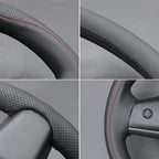 MEWANT Hand Stitched Steering Wheel Cover for Tesla Model 3 2017-2023 / Model Y 2020-2023 for Tesla Model 3/Y Accessories