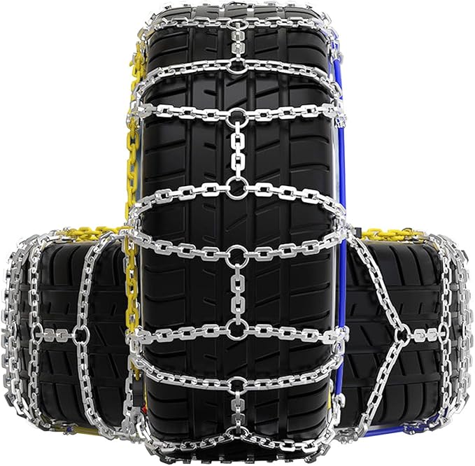 Auto Tightening Snow Chains Quick Easy Installation,Tire Traction Chain for Car Pickup Trucks SUV-Set of 2 225/40R18