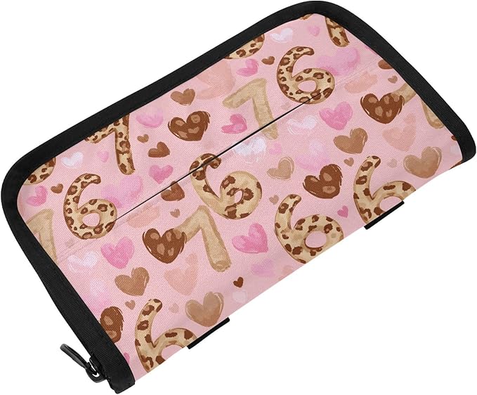 Car Tissue Holder Car Visor Organizer Tissue Box Holder for Car Sun Visor Organizer with Car Vehicle Accessories Essentials Interior for Women Men Six Seven Leopard Hearts Pink