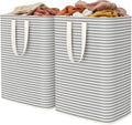 Lifewit 2 Pack Laundry Basket 65L Each, Collapsible Clothes Hamper with Reinforced Handles, Freestanding Waterproof Design fo