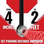 STKR Garage Side Parking Sensor – Ultrasonic Garage Door Track Mount System – LED Light & Siren Mirror Safety Indicator – Adj