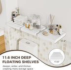 Fun Memories 12 Inch Square Floating Shelves 3 Pack - Wall Shelves with Invisible Brackets, Small Floating Shelves for Wall, 