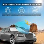 for Chrysler 300 300C 2011-2023 2024 2025 Windshield Sun Shade - 4 Layers Car Sunshades for Front Windows Shade Cover Custom Fit 300 300C 250T Retractable Shade Blocks UV Rays Car Accessories