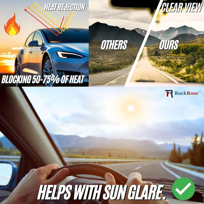 RockRose Azure Horizon Chameleon Window Tint for Cars, Color Window Tint Film; Heat Rejection & UV Block for Privacy and Sun Protection, 85% VLT (Deep Blue, 20 in x 10FT)
