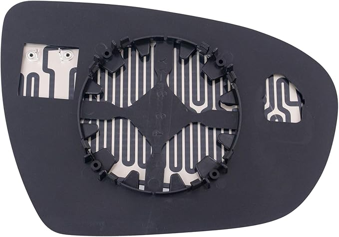 TRQ Driver Side Power Heated Mirror Glass with Backing Plate Compatible with 2011-2016 Kia Optima, Hybrid, Snap On, KI1324114
