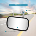 BOOLEE Convex Mirror Stainless Steel Rectangular U-Bracket for Cars Trucks Boats Tractors Forklifts Improves Visibility Rear view and Side Mirror Universal Screw Fixed