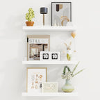 Axeman Picture Ledge Shelf | 16 Inch White Floating Shelves Set of 3 | Rustic Wood Wall Shelves with Lip | 16" White Picture 