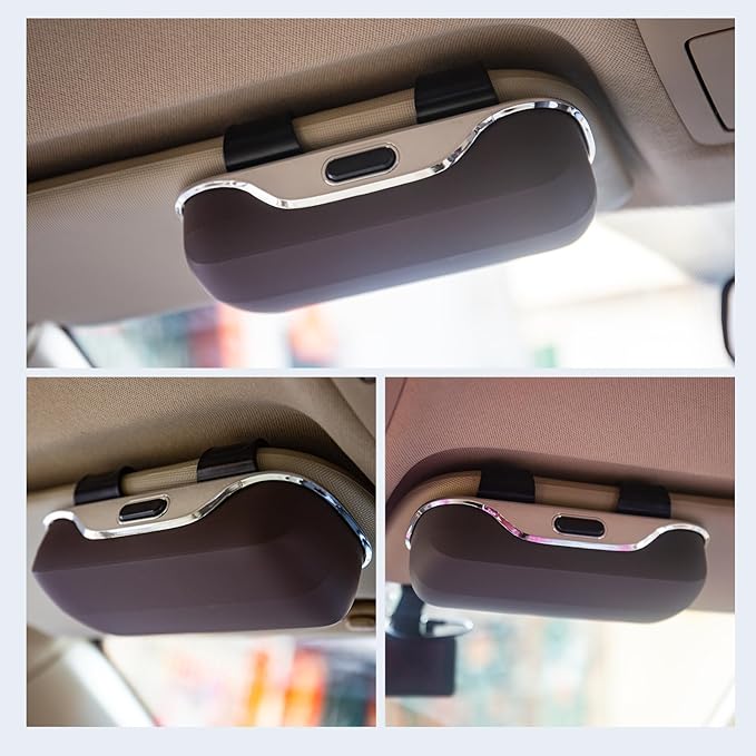 Evankin Universal Car Accessories Car Sun Visor Glasses Holder,Car Sun Visor Organizer Sunglasses Holder Clip On Sun Visor Secure Clip for Sunglasses