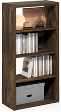 Furinno Viola Book Shelf, 4-Tier Bookshelf, Extra Thick Frame Bookcase with Open Shelf, Open Back Design, 11.3" x 23.2" x 45.