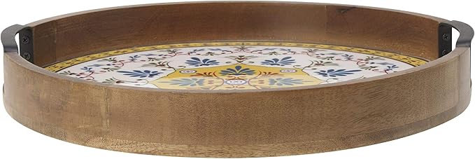 Gourmet Basics by Mikasa Vella Lazy Susan Serving Tray, 16-Inch, Assorted