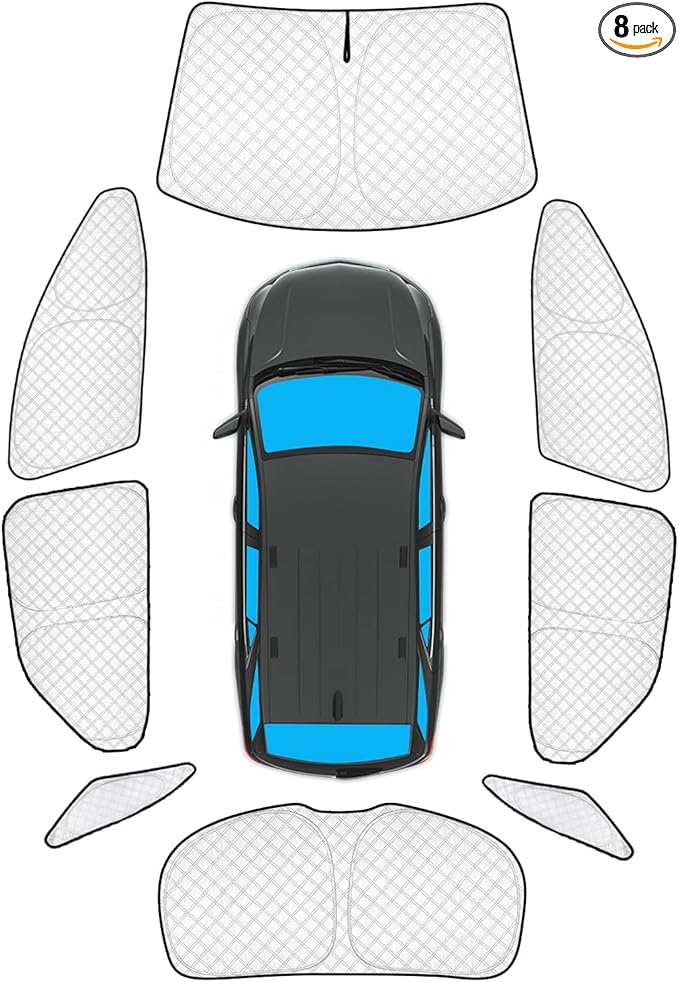 KMF 8pcs Thicken Sun Shades for Chevy Equinox 2018-2024 Accessories,Chevrolet Full Car Window Covers Sunshade for Windshield Side Rear, UV Block and Blackout Privacy for Car Camping Outdoor