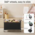 StorageWorks Toy Box with Wheels for Kids, 135L Large Toy Storage Chest and Organizer, 23" Metal Toybox with 360° Swivel Whee