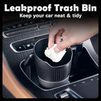 Leakproof Car Trash Can,Mini Car Trash Bin for SUV and Truck,Small Cars Garbage Can,Waterproof Automotive TrashCan for Vehicle,Home,Office,Multipurpose,Easy to Clean (Black Hook)