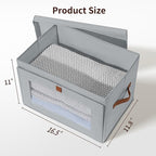Homsorout Large Closet Storage Organizer - Clothes Storage Bins with Handles & Window, Collapsible Decorative Boxes with Lids