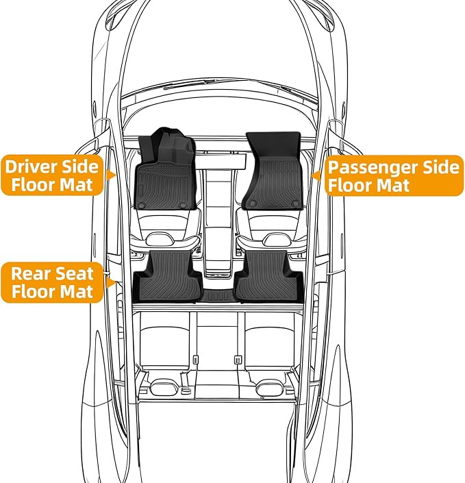 Floor Mats for Audi Q5 2009-2011 2012 2013 2014 2015 2016 2017, TPE 2010 Q5 Floor Mats 1st & 2nd Row,Waterproof Summer Winter Non-Slip All Weather Floor Liners Car Accessories