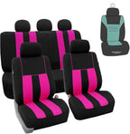 FH Group Car Seat Cover Full Set Striking Striped Car Seat Covers with Front Seat Covers and Rear Split Bench, Universal Fit 