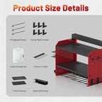Power Tool Organizer Wall Mount with Charging Station, Garage Storage Rack for Cordless Drill, Tool Battery, Bit and Screwdri