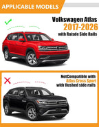 KINGGERI 300lb Lockble Roof Rack Cross Bars Compatible with Volkswagen VW Atlas 2017-2026 with Raised Side Rails(Not For Atlas Cross Sport), Heavy Duty Anti-Theft Aluminum Roof Rails Crossbars Rooftop