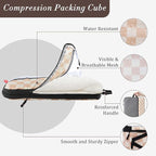 U+U 4 Set Compression Packing Cubes - Ultralight Travel Organizers, Space-Saving Suitcase Organizer, Expandable Packing Cubes