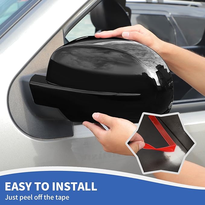 RAZPOY Rearview Mirror Cover Side Mirror Shell Trim Compatible with Chevy Silverado & Suburban & Tahoe & GMC-Yukon & GMC-Sierra & Cadillac Escalade 2007-2013, Black