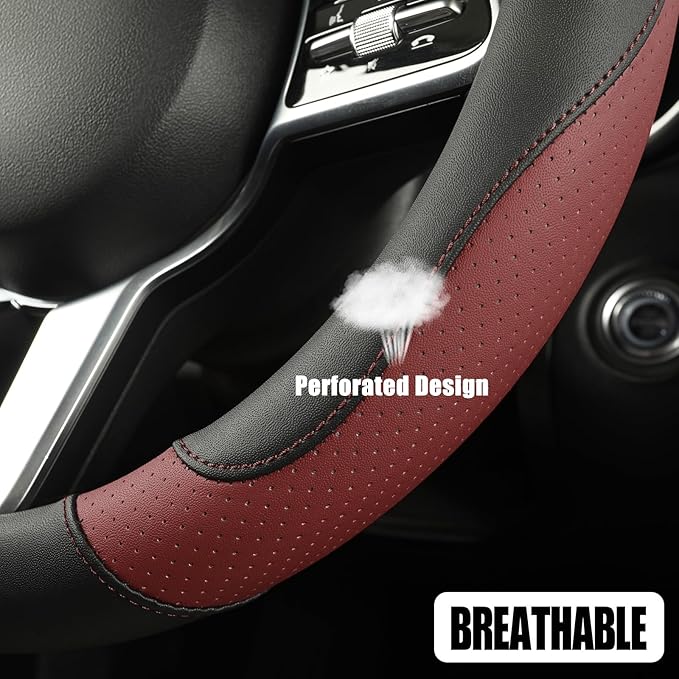 Microfiber Leather Steering Wheel Cover Large Size for Ford F150 F250 F350 RAM 4Runner Tacoma Tundra Sequoia Model S Model X,