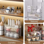 Medicine Cabinet Organizer 6 Tier, Stackable Bathroom Mirror Cabinet Organizers，Small Makeup Storage with 4 Drawer and 2 Tray