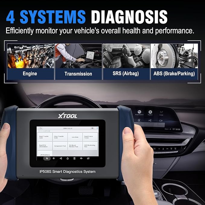 OBD2 Scanner Diagnostic Tool XTOOL IP508S: Code Reader for Cars & Trucks with 15 Resets, Crank Sensor Relearn, ABS Bleed, CAN