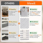Lifewit 2 Pack Laundry Basket 100L Each, Collapsible Clothes Hamper with Reinforced Handles, Freestanding Waterproof Design f