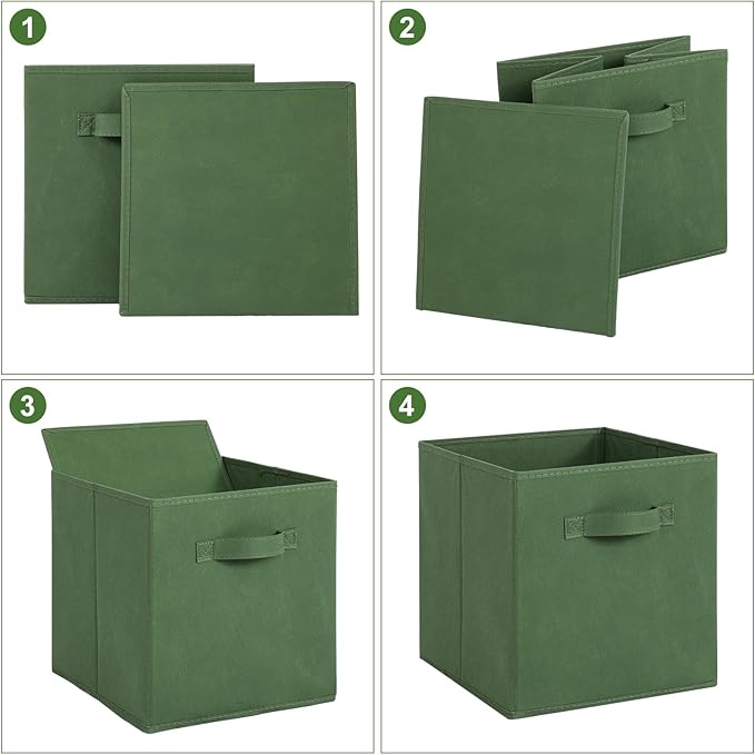 Stero Fabric Storage Bins 6 Pack Fun Colored Durable Storage Cubes with Fabric Handles Foldable Cube Baskets for Home, Kids R