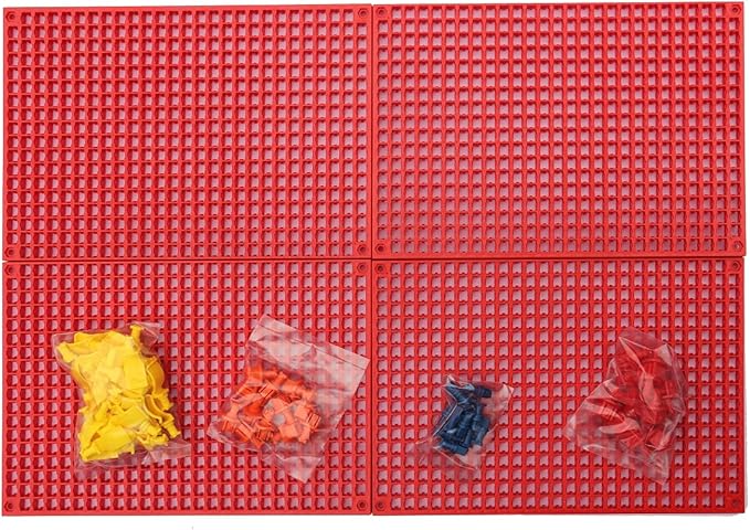 Organizer Genie 76 Piece Pegboard Tool Organizer Starter Kit, Flexible and Specially Designed to Hold All Tools - 4 Red Pegbo